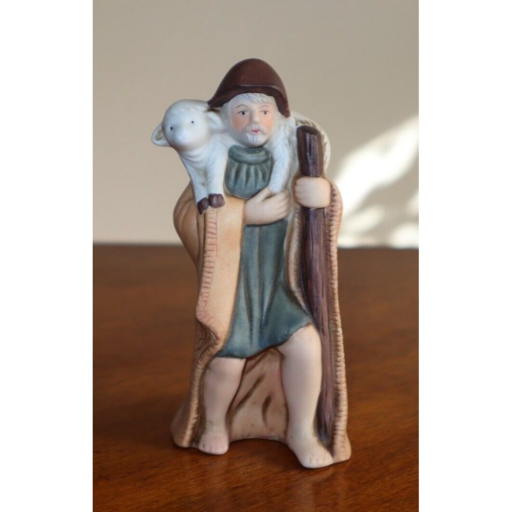 Vintage Sears Christmas Nativity 32-97889 Replacement Shepherd w/ Staff Sheep 5"